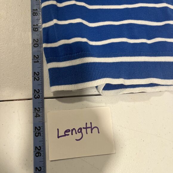 Tommy Hilfiger Women's Blue & White Striped Cardigan L Preppy Nautical Classic - Picture 9 of 11